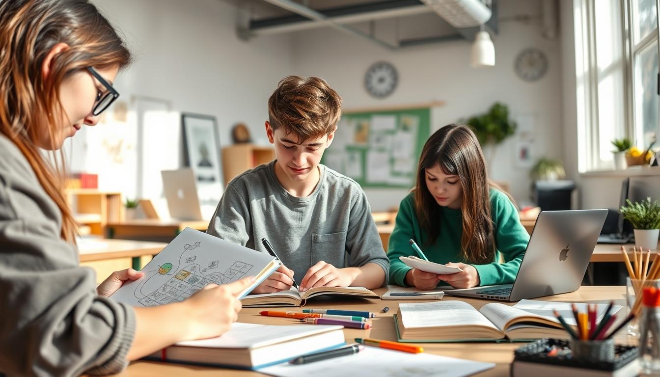 Students working in research laboratory
